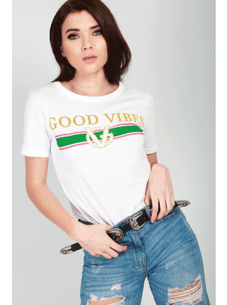 Gracie Good Vibes Slogan T-Shirt