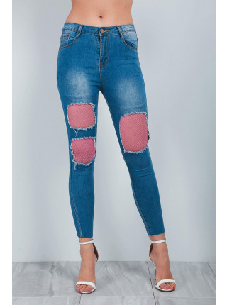 Evie Knee Cut Skinny Fit Denim Jeans