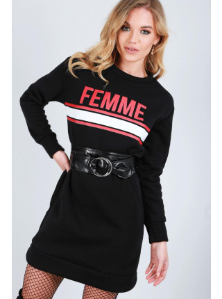 Anna Sports Stripe Femme Sweater Dress