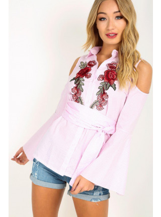 Annalee Flare Sleeve Embroidered Shirt