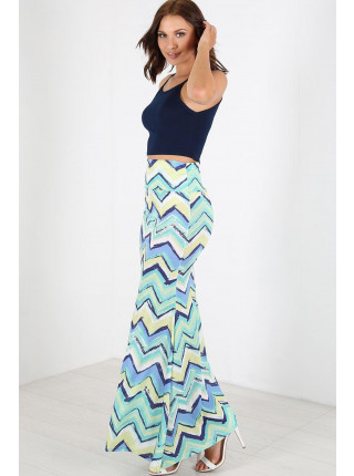 Sanda Multi Color Prints High Waist Maxi Skirt