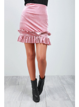 Thea Velvet Frill Trim Skirt