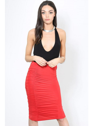 Maddie Middle Ruched Midi Skirt