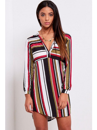 Lexi Long Sleeve Stripe Shirt Dress