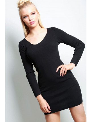 Harper Lace Up Long Sleeve Bodycon 