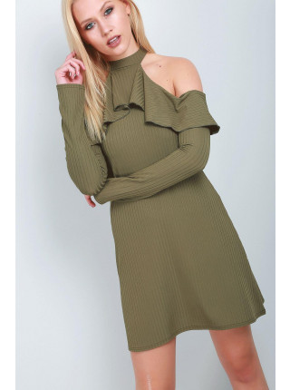 Lucy Cold Shoulder Frill Dress