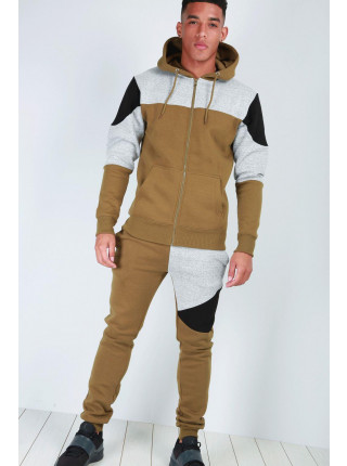 Mens Hooded Contrast Panel Tracksuit
