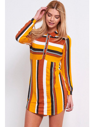 Rosie Long Sleeve Stripe Shirt Dress