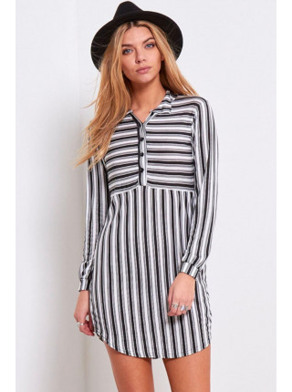 Isla Long Sleeve Stripe Shirt Dress