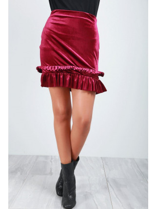 Thea Velvet Frill Trim Skirt
