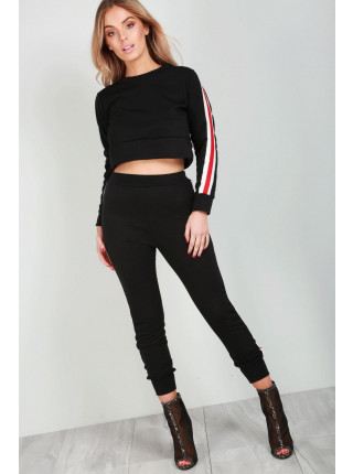 Sophie Stripe Joggers And Crop Top Co-Ord Set