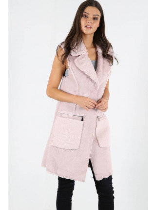 Molly Suede Fur Sleeveless Jacket